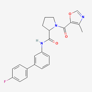 N-(4'-fluoro-3-biphenylyl)-1-[(4-methyl-1,3-oxazol-5-yl)carbonyl]prolinamide