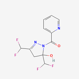 molecular formula C11H9F4N3O2 B6113962 3,5-bis(difluoromethyl)-1-(2-pyridinylcarbonyl)-4,5-dihydro-1H-pyrazol-5-ol 