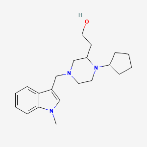 molecular formula C21H31N3O B6113965 2-{1-cyclopentyl-4-[(1-methyl-1H-indol-3-yl)methyl]-2-piperazinyl}ethanol 