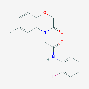 molecular formula C17H15FN2O3 B6113980 N-(2-fluorophenyl)-2-(6-methyl-3-oxo-2,3-dihydro-4H-1,4-benzoxazin-4-yl)acetamide 