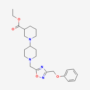 ethyl 1'-{[3-(phenoxymethyl)-1,2,4-oxadiazol-5-yl]methyl}-1,4'-bipiperidine-3-carboxylate