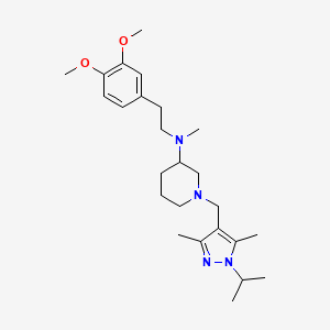 molecular formula C25H40N4O2 B6114006 N-[2-(3,4-dimethoxyphenyl)ethyl]-1-[(1-isopropyl-3,5-dimethyl-1H-pyrazol-4-yl)methyl]-N-methyl-3-piperidinamine 