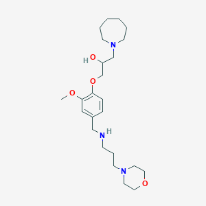 molecular formula C24H41N3O4 B6114016 1-(1-azepanyl)-3-[2-methoxy-4-({[3-(4-morpholinyl)propyl]amino}methyl)phenoxy]-2-propanol 