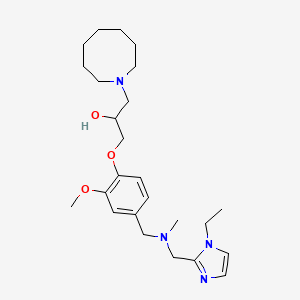 molecular formula C25H40N4O3 B6114037 1-(1-azocanyl)-3-(4-{[[(1-ethyl-1H-imidazol-2-yl)methyl](methyl)amino]methyl}-2-methoxyphenoxy)-2-propanol 