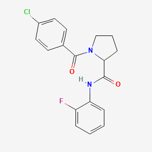 molecular formula C18H16ClFN2O2 B6114051 1-(4-chlorobenzoyl)-N-(2-fluorophenyl)prolinamide 