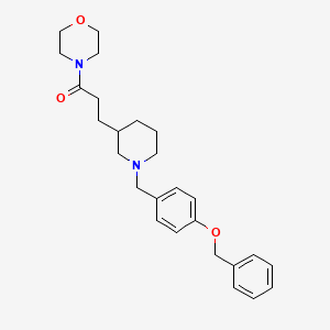 molecular formula C26H34N2O3 B6114053 4-(3-{1-[4-(benzyloxy)benzyl]-3-piperidinyl}propanoyl)morpholine 