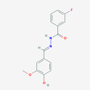 molecular formula C15H13FN2O3 B6114063 3-fluoro-N'-(4-hydroxy-3-methoxybenzylidene)benzohydrazide 