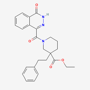 ethyl 1-[(4-oxo-3,4-dihydro-1-phthalazinyl)carbonyl]-3-(2-phenylethyl)-3-piperidinecarboxylate