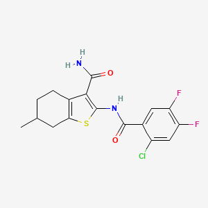 molecular formula C17H15ClF2N2O2S B6114089 2-[(2-chloro-4,5-difluorobenzoyl)amino]-6-methyl-4,5,6,7-tetrahydro-1-benzothiophene-3-carboxamide 