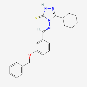molecular formula C22H24N4OS B6114102 4-{[3-(benzyloxy)benzylidene]amino}-5-cyclohexyl-4H-1,2,4-triazole-3-thiol 