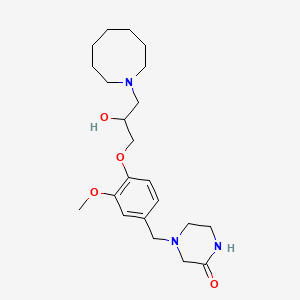 4-{4-[3-(1-azocanyl)-2-hydroxypropoxy]-3-methoxybenzyl}-2-piperazinone