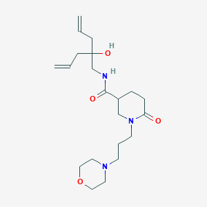 molecular formula C21H35N3O4 B6114127 N-(2-allyl-2-hydroxy-4-penten-1-yl)-1-[3-(4-morpholinyl)propyl]-6-oxo-3-piperidinecarboxamide 