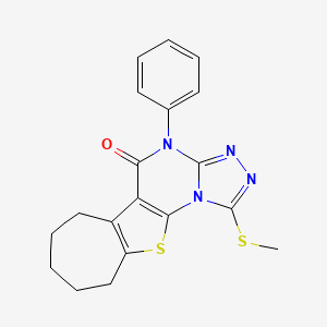 1-(methylthio)-4-phenyl-7,8,9,10-tetrahydro-6H-cyclohepta[4,5]thieno[3,2-e][1,2,4]triazolo[4,3-a]pyrimidin-5(4H)-one