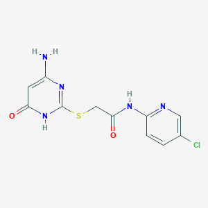 2-[(4-amino-6-oxo-1,6-dihydro-2-pyrimidinyl)thio]-N-(5-chloro-2-pyridinyl)acetamide