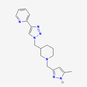 2-[1-({1-[(5-methyl-1H-pyrazol-3-yl)methyl]-3-piperidinyl}methyl)-1H-1,2,3-triazol-4-yl]pyridine