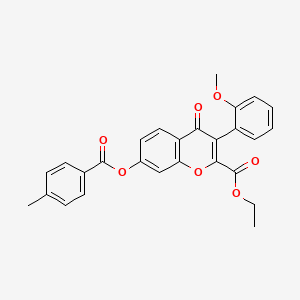 ethyl 3-(2-methoxyphenyl)-7-[(4-methylbenzoyl)oxy]-4-oxo-4H-chromene-2-carboxylate