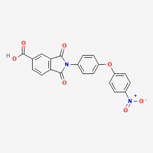 molecular formula C21H12N2O7 B6114257 2-[4-(4-nitrophenoxy)phenyl]-1,3-dioxo-5-isoindolinecarboxylic acid 