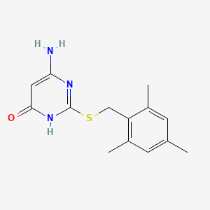 molecular formula C14H17N3OS B6114277 6-amino-2-[(mesitylmethyl)thio]-4-pyrimidinol 