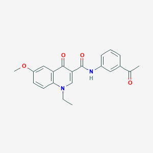 molecular formula C21H20N2O4 B6114285 N-(3-acetylphenyl)-1-ethyl-6-methoxy-4-oxo-1,4-dihydro-3-quinolinecarboxamide 