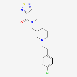 molecular formula C18H23ClN4OS B6114293 N-({1-[2-(4-chlorophenyl)ethyl]-3-piperidinyl}methyl)-N-methyl-1,2,5-thiadiazole-3-carboxamide 