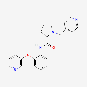 molecular formula C22H22N4O2 B6114318 1-(4-pyridinylmethyl)-N-[2-(3-pyridinyloxy)phenyl]prolinamide 