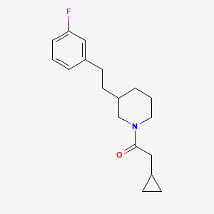 molecular formula C18H24FNO B6114349 1-(cyclopropylacetyl)-3-[2-(3-fluorophenyl)ethyl]piperidine 