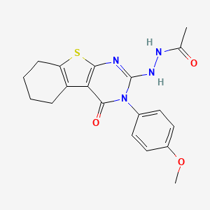 molecular formula C19H20N4O3S B6114407 N'-[3-(4-methoxyphenyl)-4-oxo-3,4,5,6,7,8-hexahydro[1]benzothieno[2,3-d]pyrimidin-2-yl]acetohydrazide 