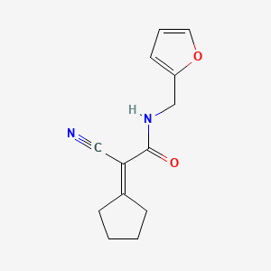 molecular formula C13H14N2O2 B6114425 2-cyano-2-cyclopentylidene-N-(2-furylmethyl)acetamide 