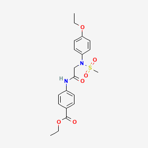 molecular formula C20H24N2O6S B6114448 ethyl 4-{[N-(4-ethoxyphenyl)-N-(methylsulfonyl)glycyl]amino}benzoate 