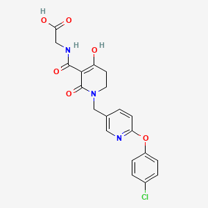 molecular formula C20H18ClN3O6 B611446 2-(1-((6-(4-Chlorophenoxy)pyridin-3-yl)methyl)-4-hydroxy-2-oxo-1,2,5,6-tetrahydropyridine-3-carboxamido)acetic acid CAS No. 1558021-37-6