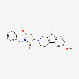 molecular formula C23H23N3O3 B6114480 1-benzyl-3-(6-methoxy-1,3,4,9-tetrahydro-2H-beta-carbolin-2-yl)-2,5-pyrrolidinedione 