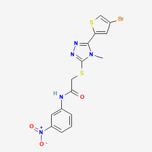 molecular formula C15H12BrN5O3S2 B6114502 2-{[5-(4-bromo-2-thienyl)-4-methyl-4H-1,2,4-triazol-3-yl]thio}-N-(3-nitrophenyl)acetamide 