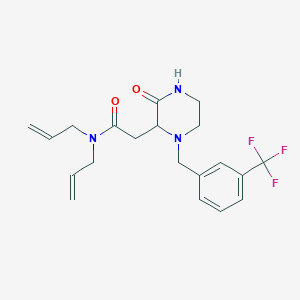 molecular formula C20H24F3N3O2 B6114532 N,N-diallyl-2-{3-oxo-1-[3-(trifluoromethyl)benzyl]-2-piperazinyl}acetamide 