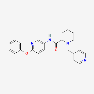 molecular formula C23H24N4O2 B6114539 N-(6-phenoxy-3-pyridinyl)-1-(4-pyridinylmethyl)-2-piperidinecarboxamide 