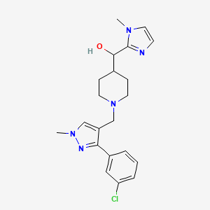 molecular formula C21H26ClN5O B6114570 (1-{[3-(3-chlorophenyl)-1-methyl-1H-pyrazol-4-yl]methyl}-4-piperidinyl)(1-methyl-1H-imidazol-2-yl)methanol 