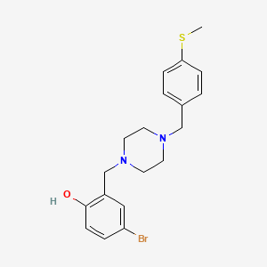 molecular formula C19H23BrN2OS B6114582 4-bromo-2-({4-[4-(methylthio)benzyl]-1-piperazinyl}methyl)phenol 