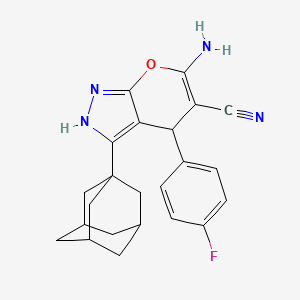 3-(1-adamantyl)-6-amino-4-(4-fluorophenyl)-1,4-dihydropyrano[2,3-c]pyrazole-5-carbonitrile