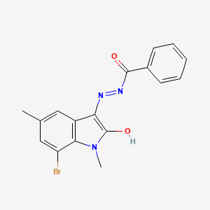 molecular formula C17H14BrN3O2 B6114606 N'-(7-bromo-1,5-dimethyl-2-oxo-1,2-dihydro-3H-indol-3-ylidene)benzohydrazide 