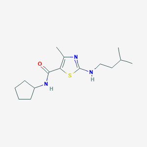 molecular formula C15H25N3OS B6114614 N-cyclopentyl-4-methyl-2-[(3-methylbutyl)amino]-1,3-thiazole-5-carboxamide 