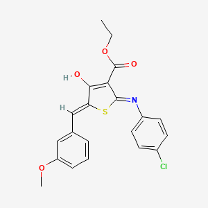 molecular formula C21H18ClNO4S B6114622 ethyl 2-[(4-chlorophenyl)amino]-5-(3-methoxybenzylidene)-4-oxo-4,5-dihydro-3-thiophenecarboxylate 