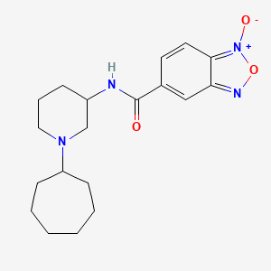 molecular formula C19H26N4O3 B6114625 N-(1-cycloheptyl-3-piperidinyl)-2,1,3-benzoxadiazole-5-carboxamide 1-oxide 