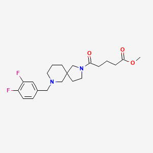 molecular formula C21H28F2N2O3 B6114627 methyl 5-[7-(3,4-difluorobenzyl)-2,7-diazaspiro[4.5]dec-2-yl]-5-oxopentanoate 
