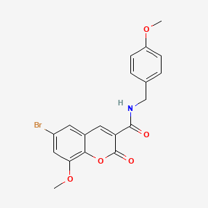 molecular formula C19H16BrNO5 B6114645 6-bromo-8-methoxy-N-(4-methoxybenzyl)-2-oxo-2H-chromene-3-carboxamide 