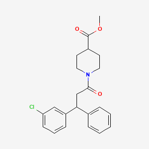 molecular formula C22H24ClNO3 B6114658 methyl 1-[3-(3-chlorophenyl)-3-phenylpropanoyl]-4-piperidinecarboxylate 