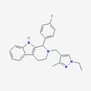 molecular formula C24H25FN4 B6114661 2-[(1-ethyl-3-methyl-1H-pyrazol-4-yl)methyl]-1-(4-fluorophenyl)-2,3,4,9-tetrahydro-1H-beta-carboline 