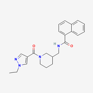 molecular formula C23H26N4O2 B6114669 N-({1-[(1-ethyl-1H-pyrazol-4-yl)carbonyl]-3-piperidinyl}methyl)-1-naphthamide 