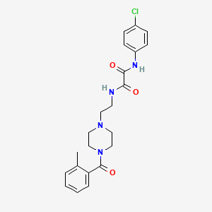 molecular formula C22H25ClN4O3 B6114701 N-(4-chlorophenyl)-N'-{2-[4-(2-methylbenzoyl)-1-piperazinyl]ethyl}ethanediamide 