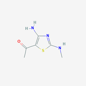 molecular formula C6H9N3OS B6114722 1-[4-amino-2-(methylamino)-1,3-thiazol-5-yl]ethanone CAS No. 6411-32-1