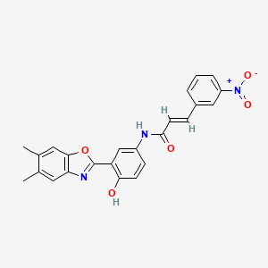 N-[3-(5,6-dimethyl-1,3-benzoxazol-2-yl)-4-hydroxyphenyl]-3-(3-nitrophenyl)acrylamide