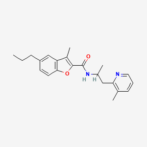 molecular formula C22H26N2O2 B6114753 3-methyl-N-[1-methyl-2-(3-methyl-2-pyridinyl)ethyl]-5-propyl-1-benzofuran-2-carboxamide 